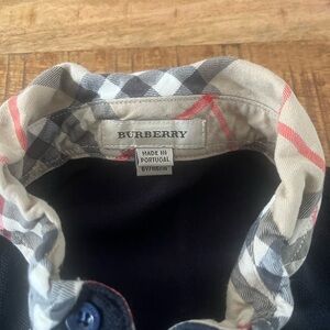 Burberry Checkered Collar Shirt in Black and Cream
